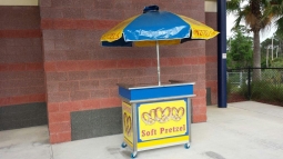 Charcoal Pretzel  Vending Push Cart 48" x 30"